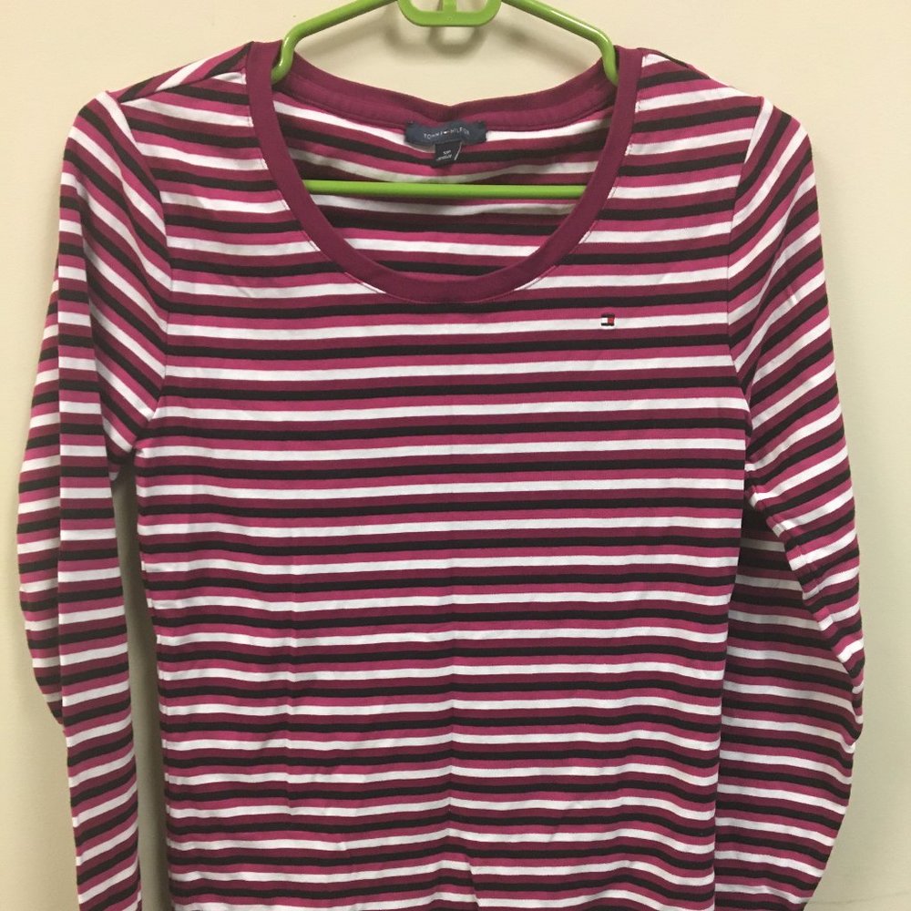 Tommy Hilfiger Black/Purple/White Shirt